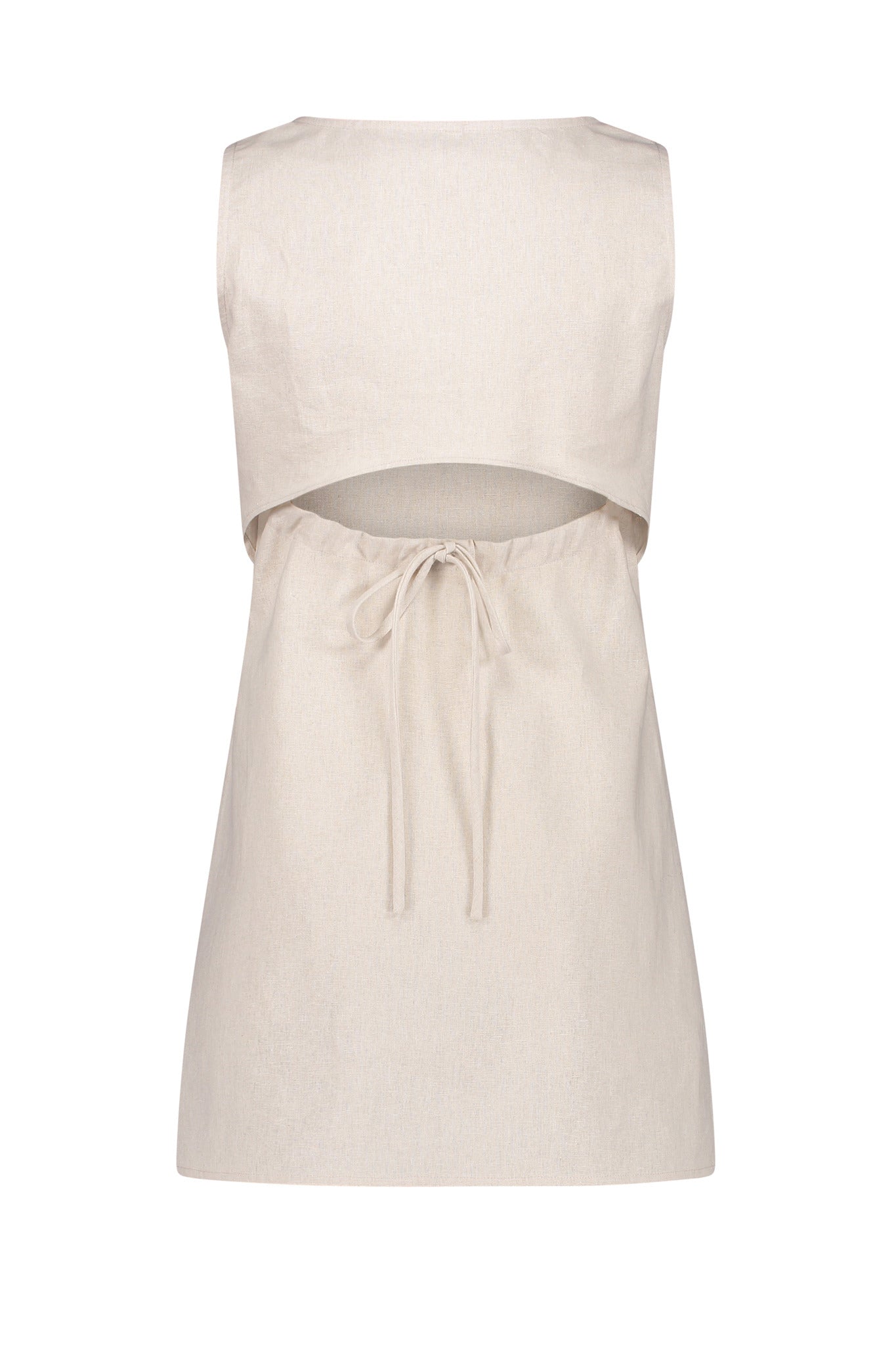 Paul Open Back Linen-Blend Shift Dress