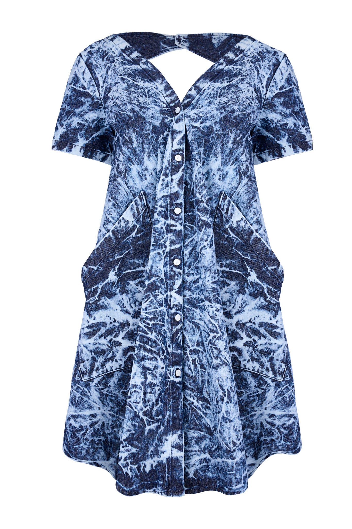 white christmas dresses Savannah Denim Mini Dress in White main image 0