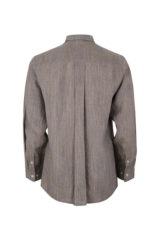 Gilmar Button-Down Striped Linen Shirt