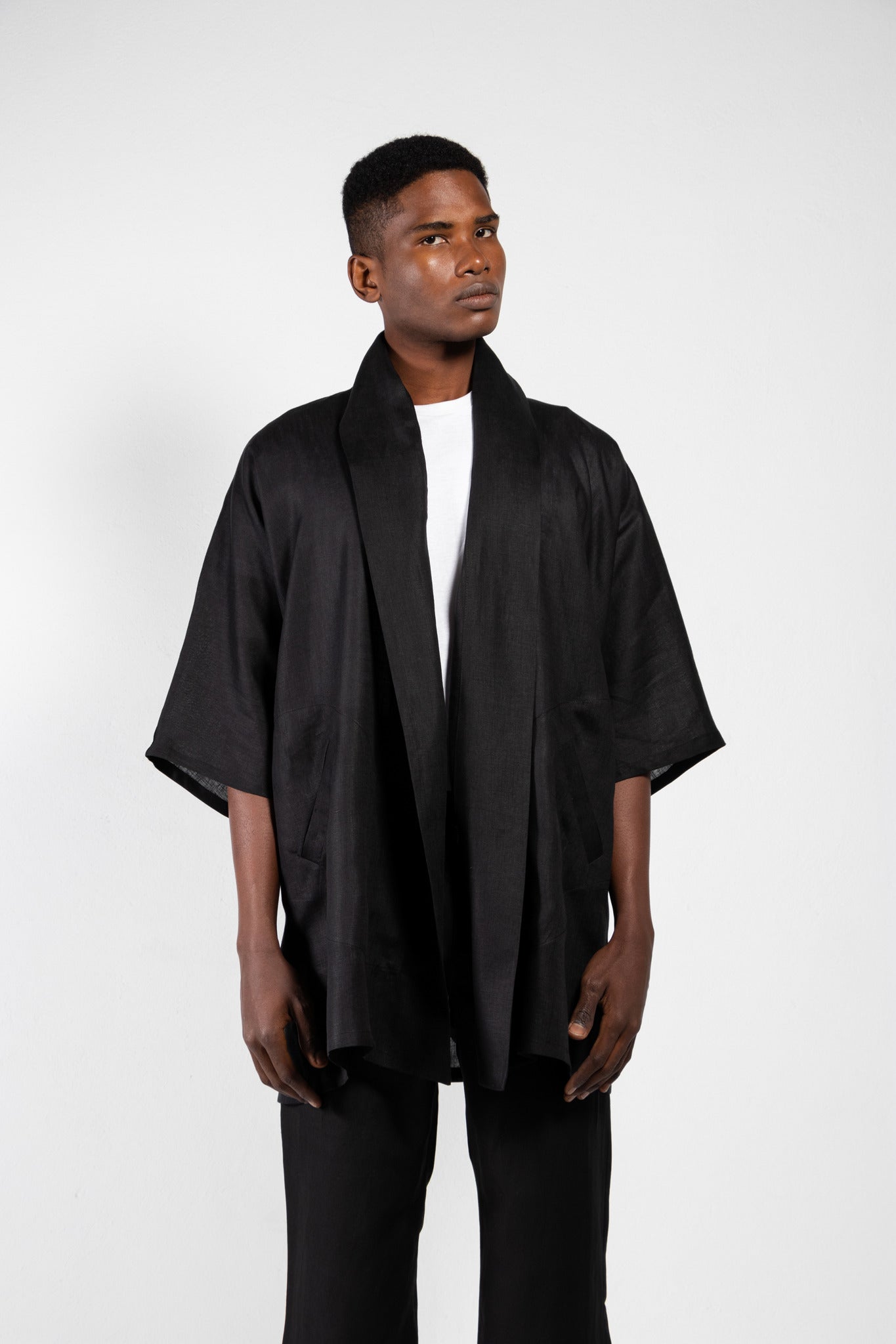 Pollux Linen Open Kimono Coat