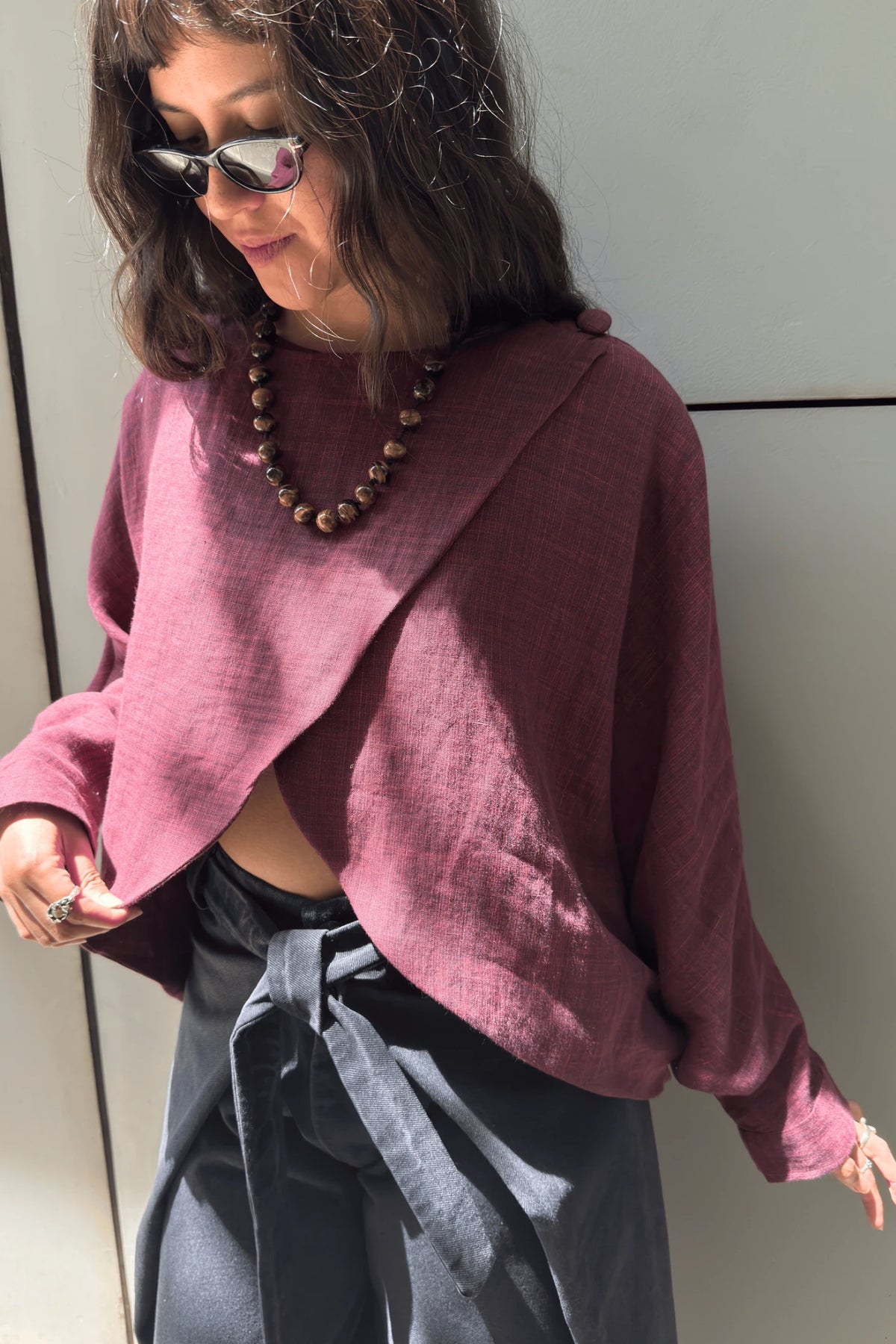 LIMITED EDITION Andrea Linen Crossover Cape Top