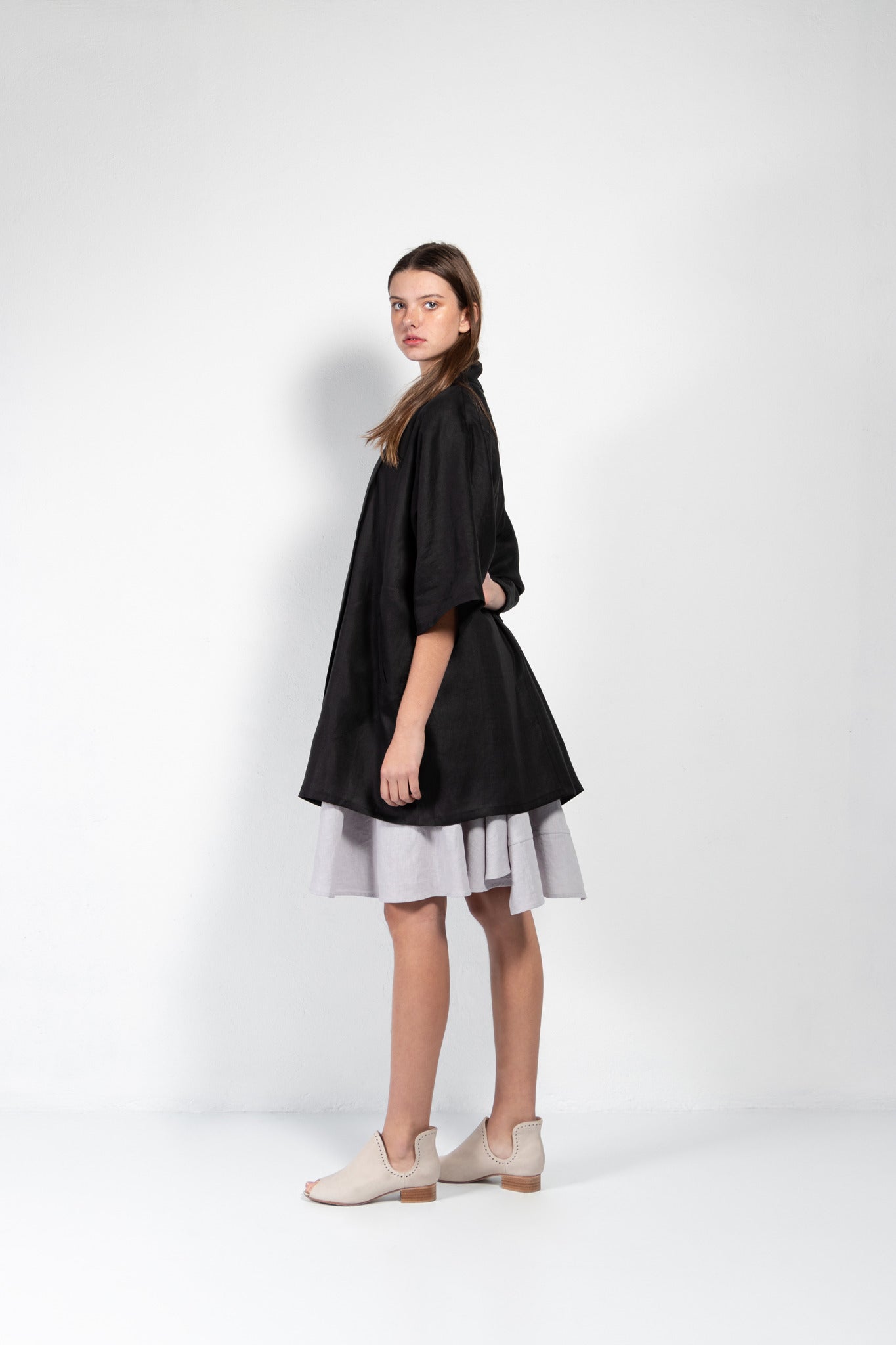 Pollux Linen Open Kimono Coat