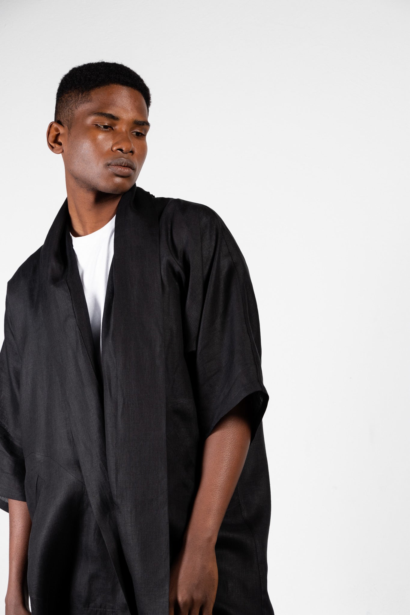 Pollux Linen Open Kimono Coat