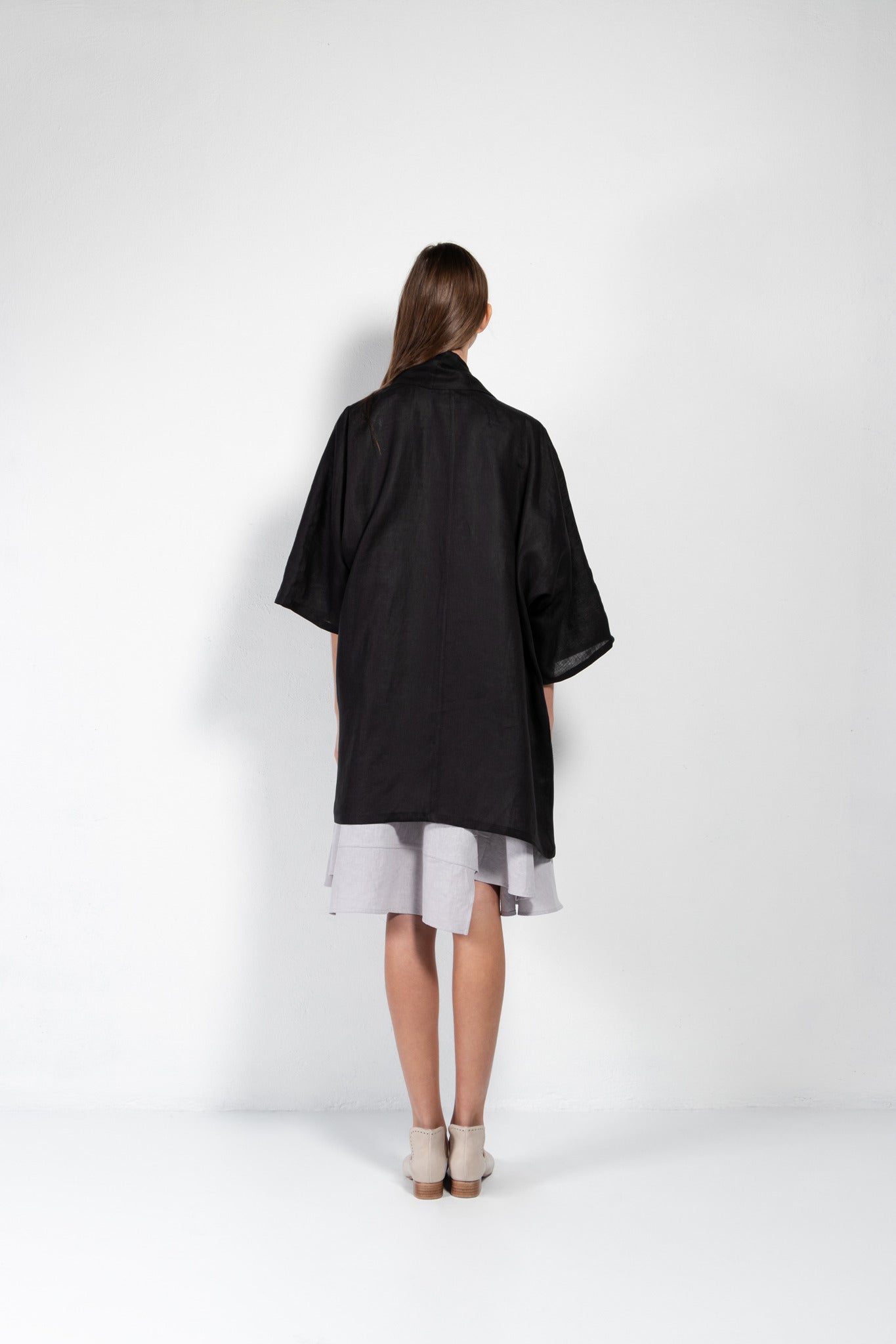 Pollux Linen Open Kimono Coat