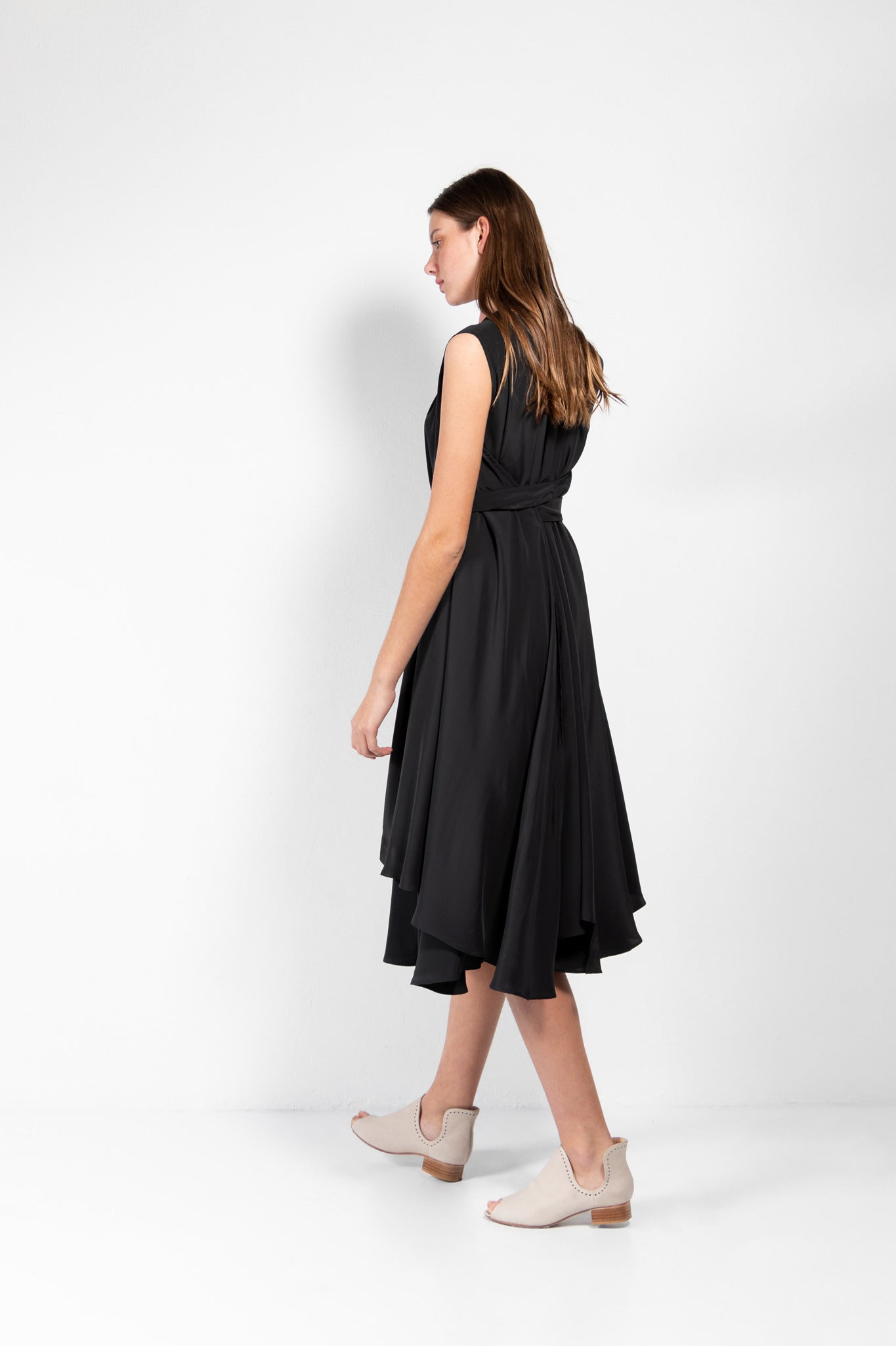 Rea Crêpe de Chine Midi Wrap Dress