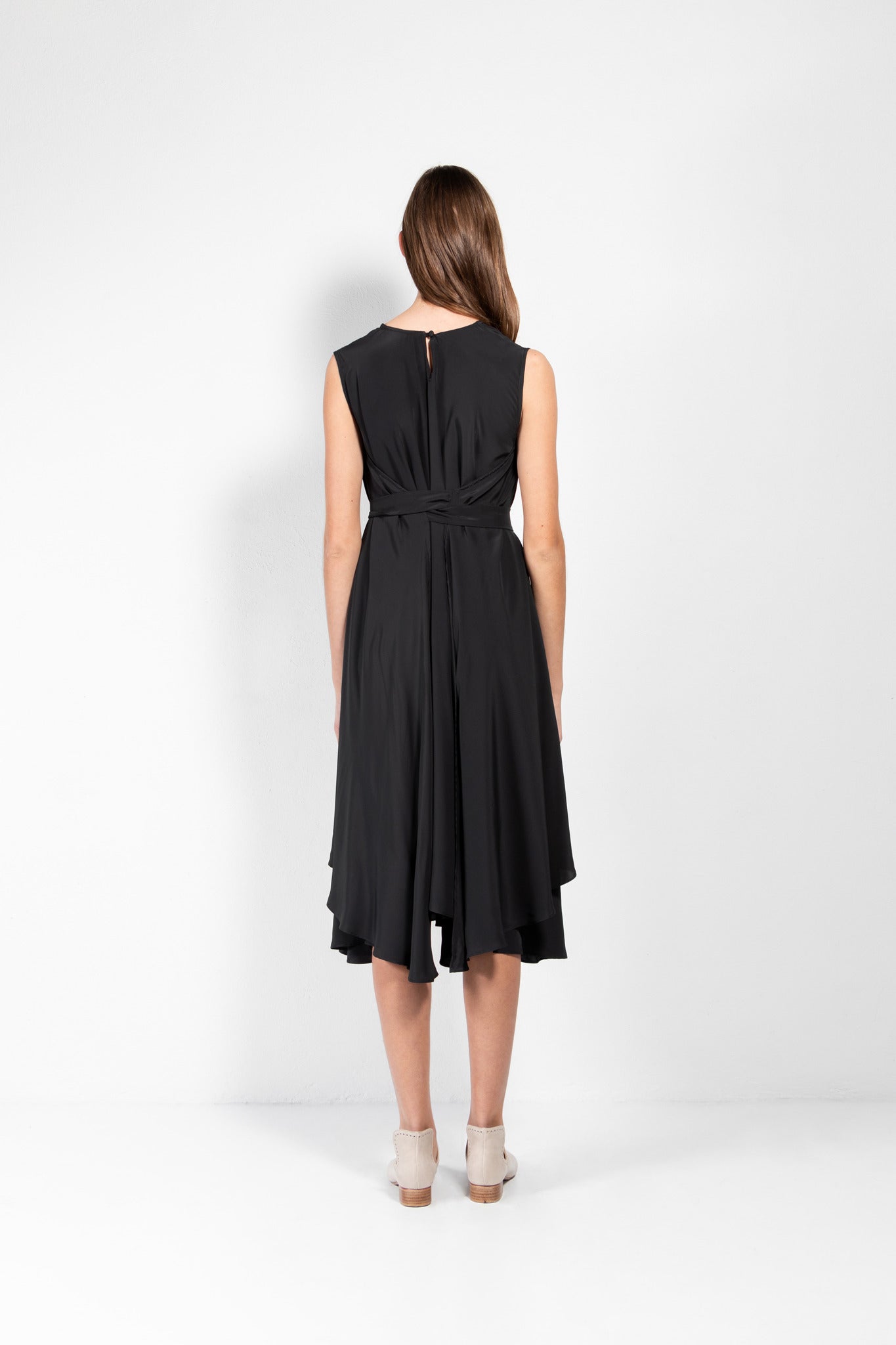 Rea Crêpe de Chine Midi Wrap Dress
