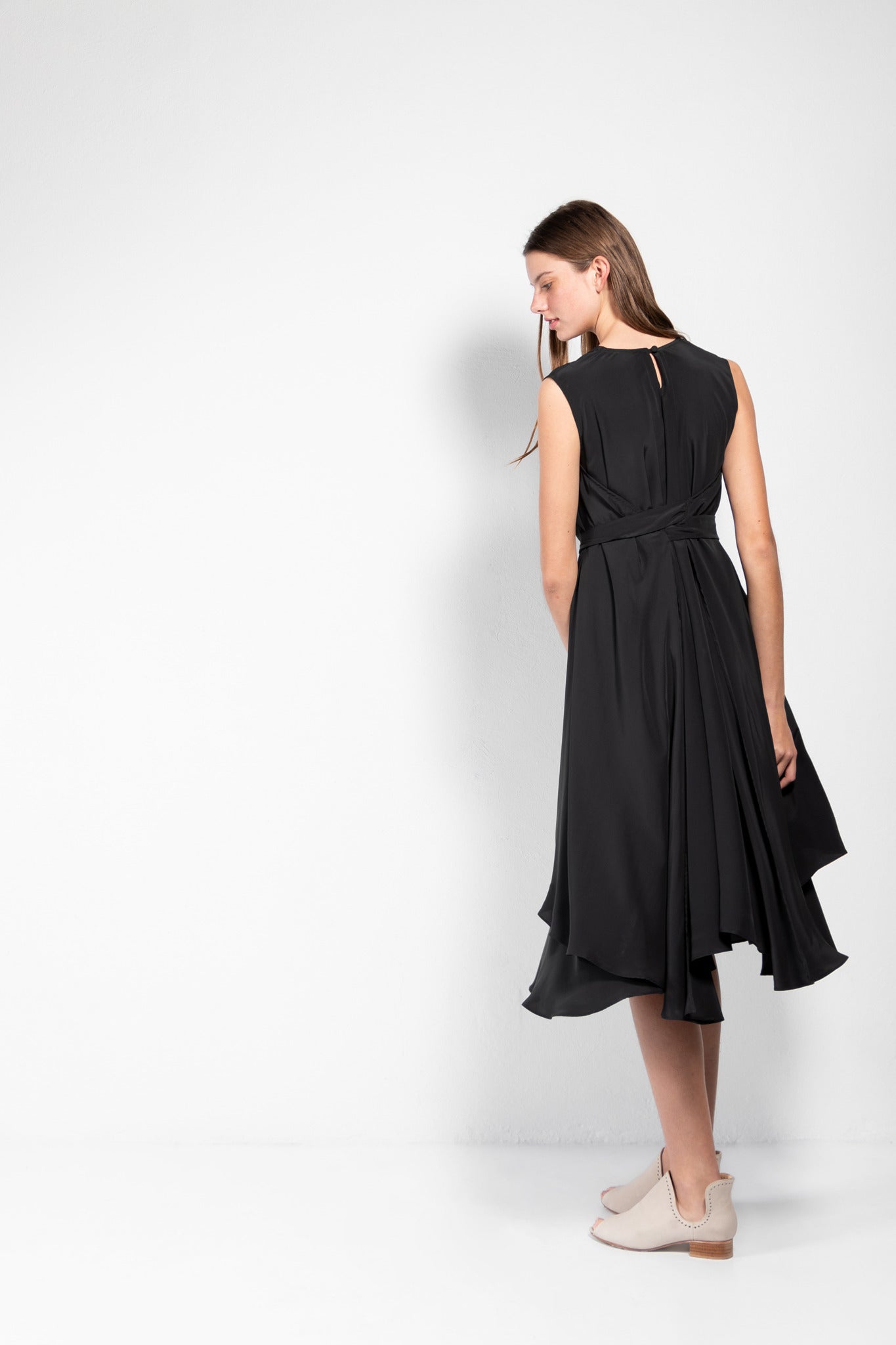 Rea Crêpe de Chine Midi Wrap Dress