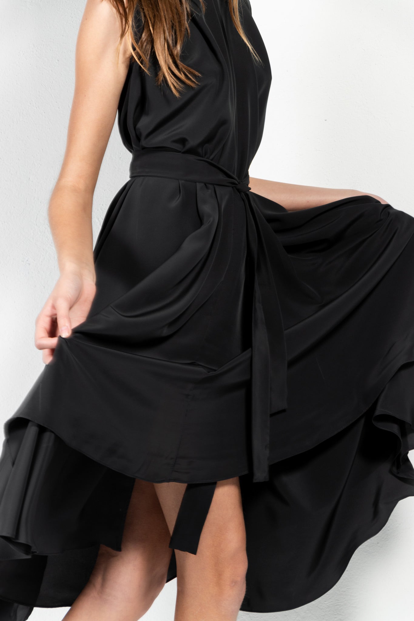 Rea Crêpe de Chine Midi Wrap Dress