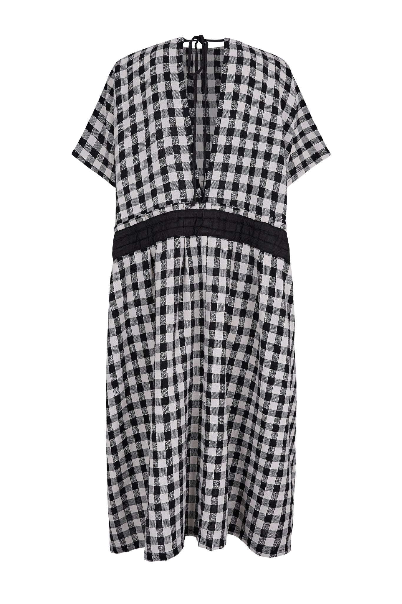 Cobalt Oversized Checked Woven Cotton Dress