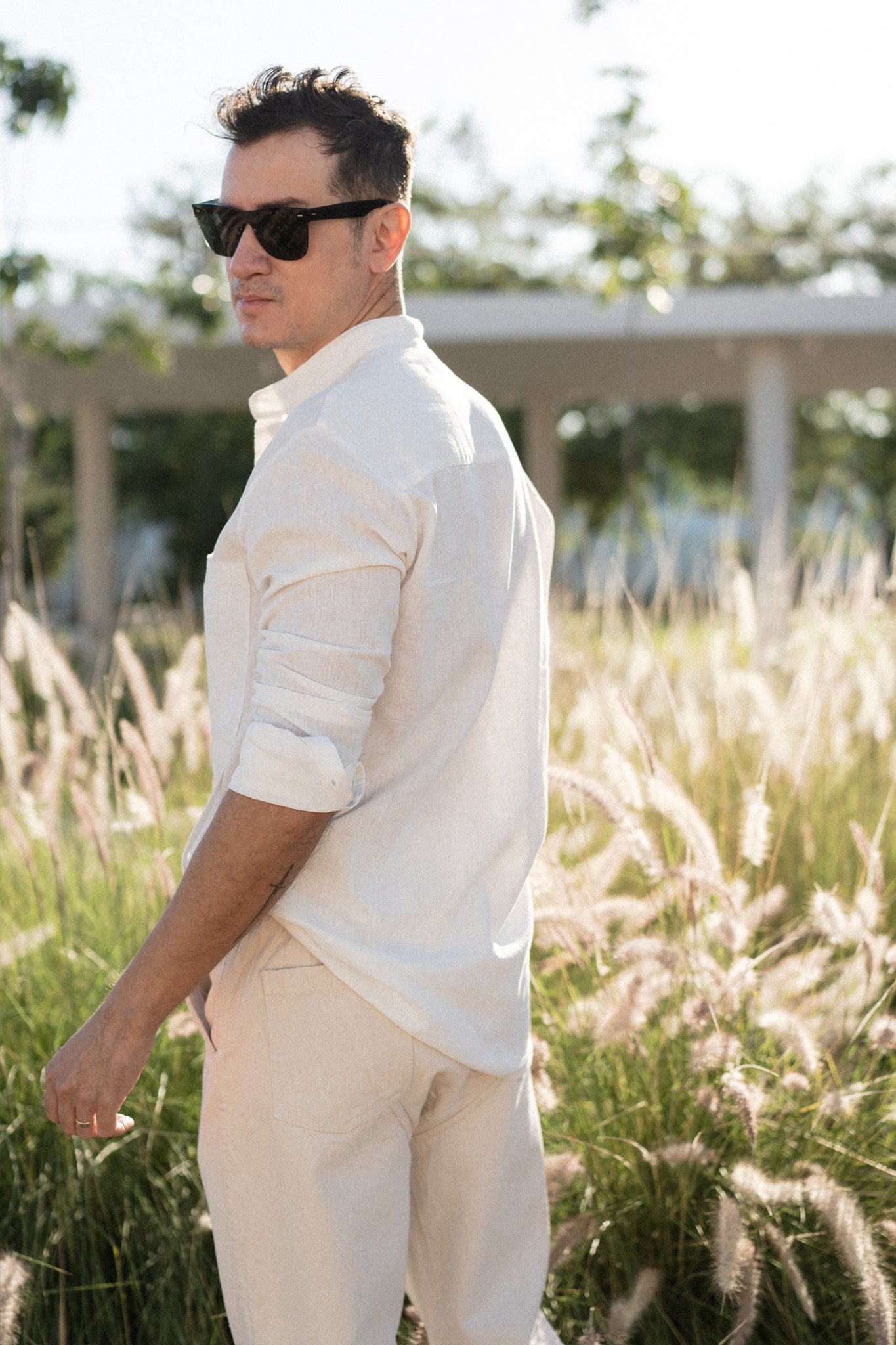Iodine Front Pocket Linen Shirt