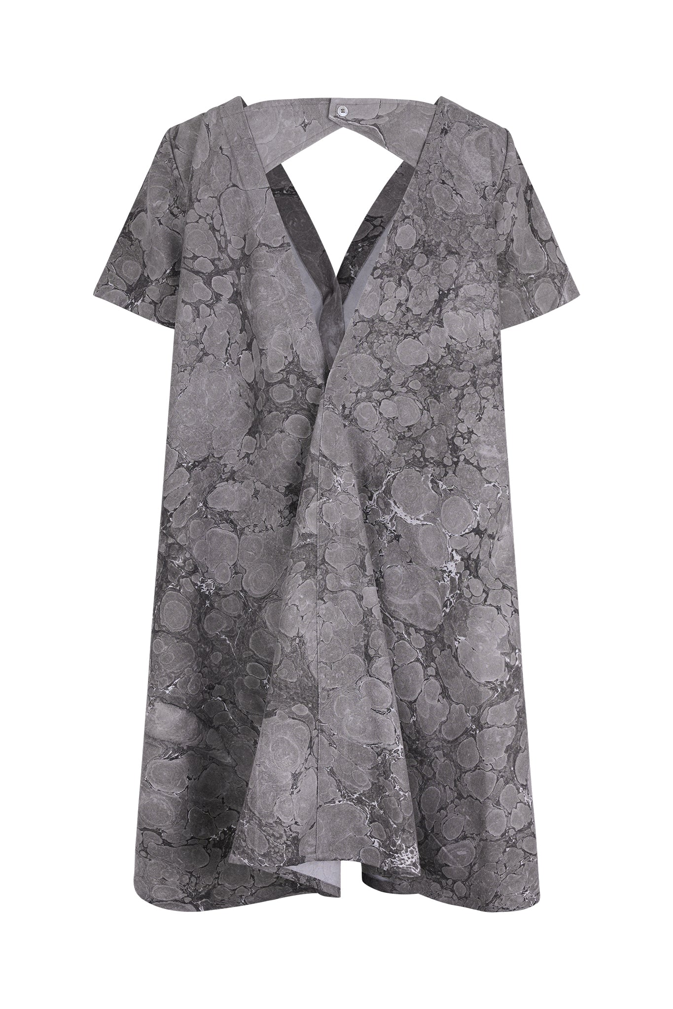 Vestido camisero con espalda abierta en mezcla de lino Savannah