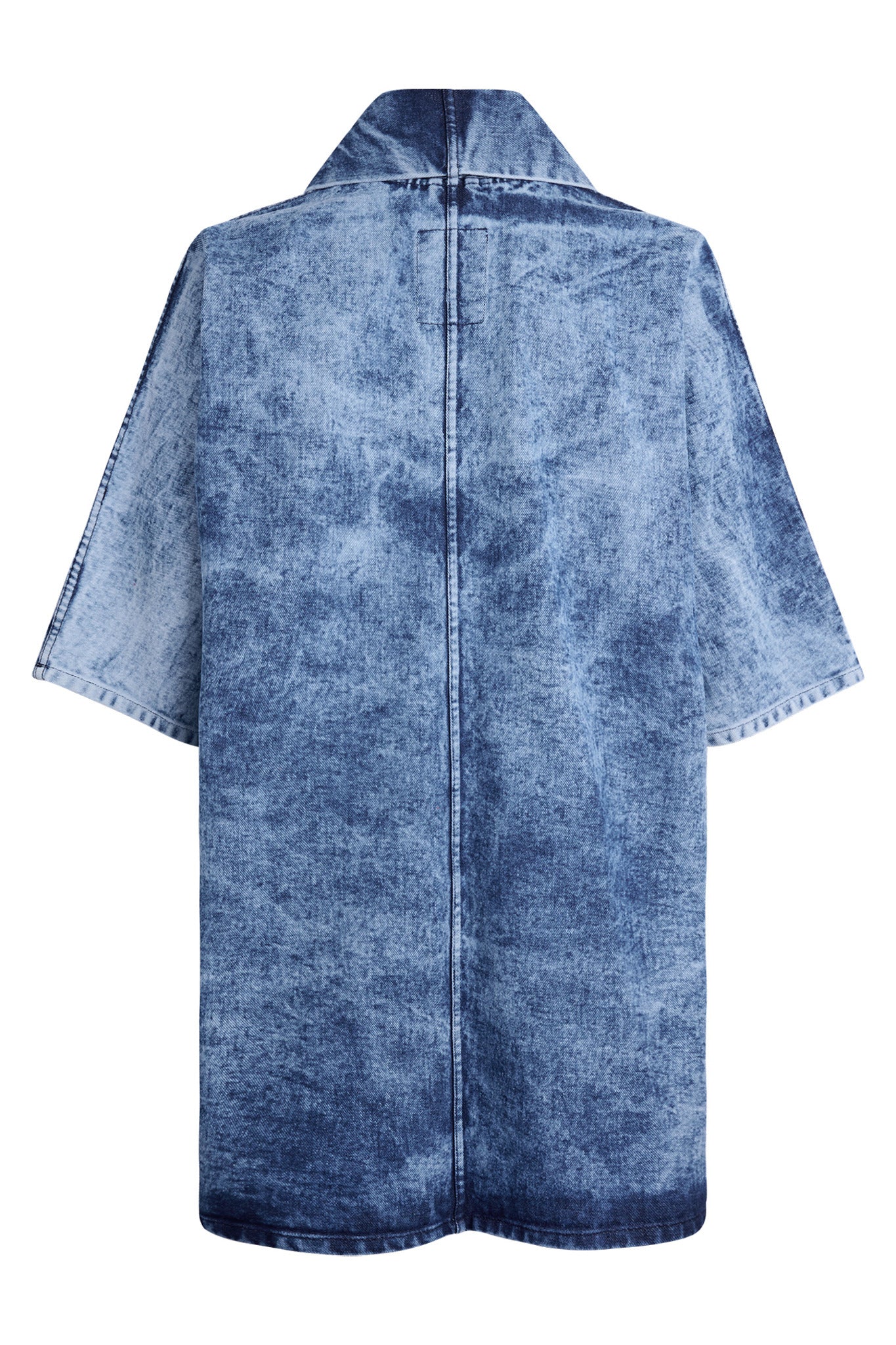 Pollux Bleached Denim Open Kimono Coat