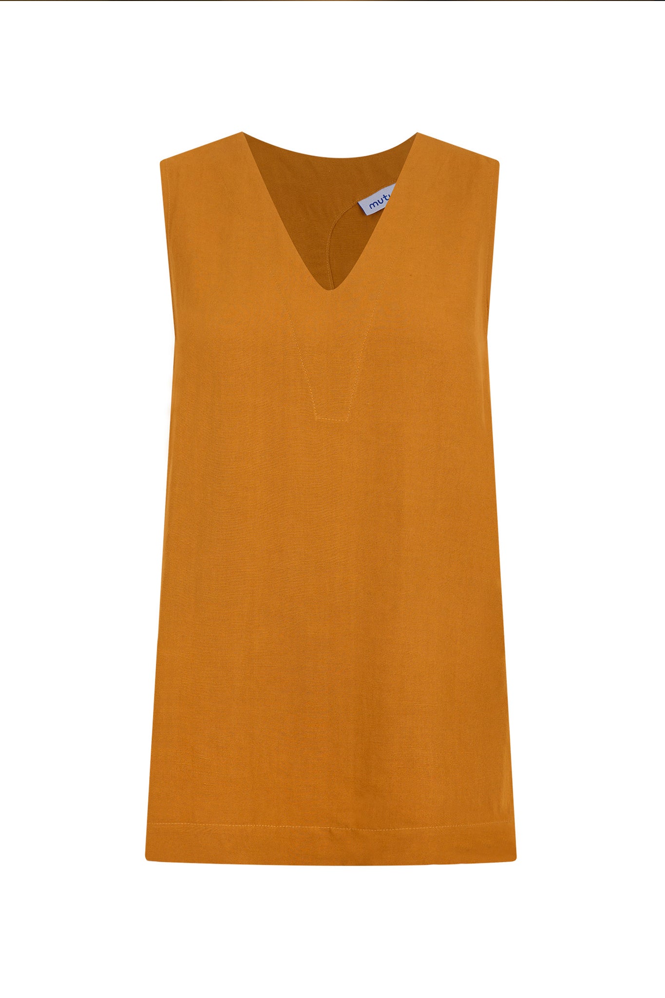 Sabina Linen-Blend Crossover Top