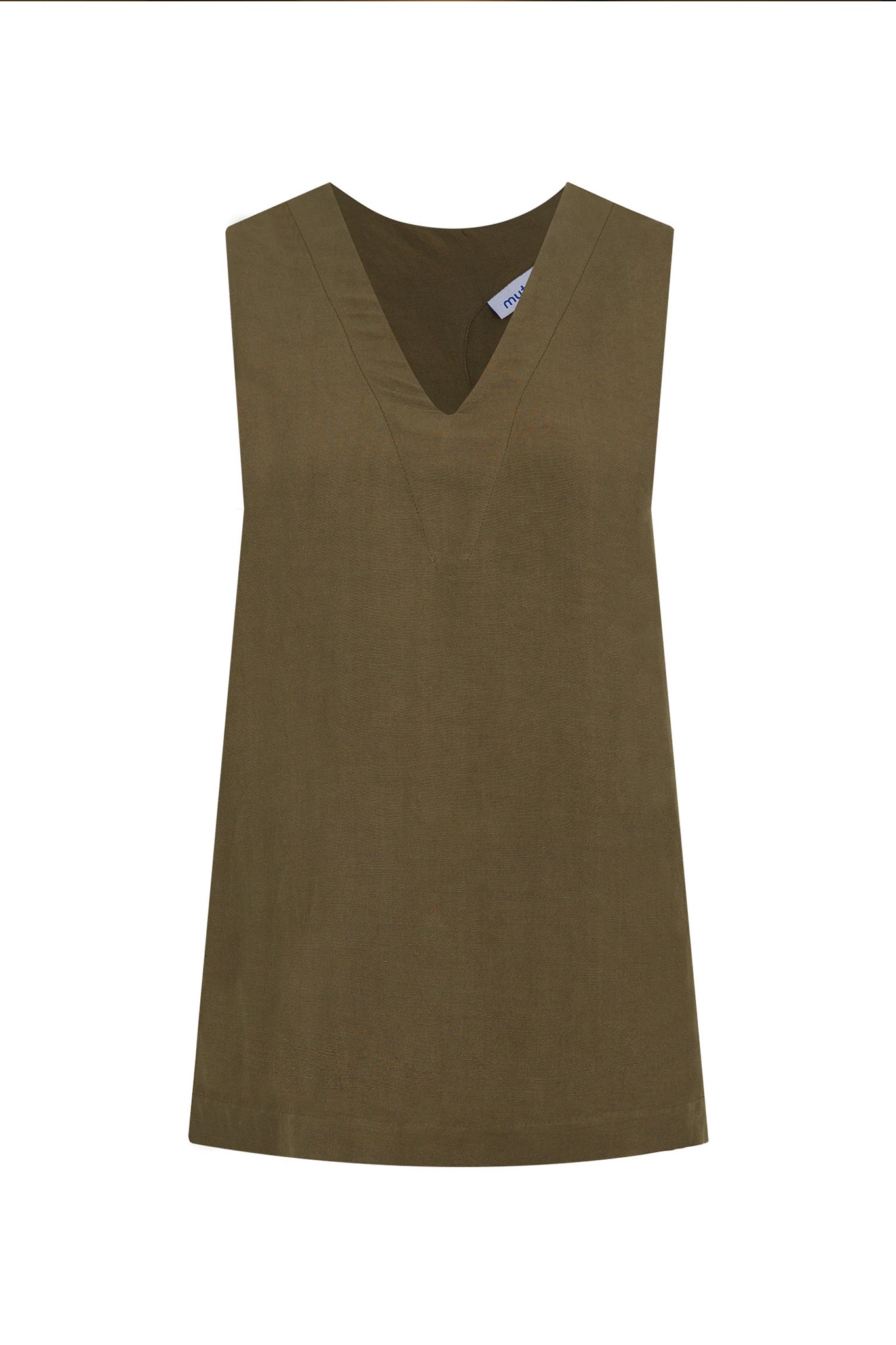 Sabina Linen-Blend Crossover Top