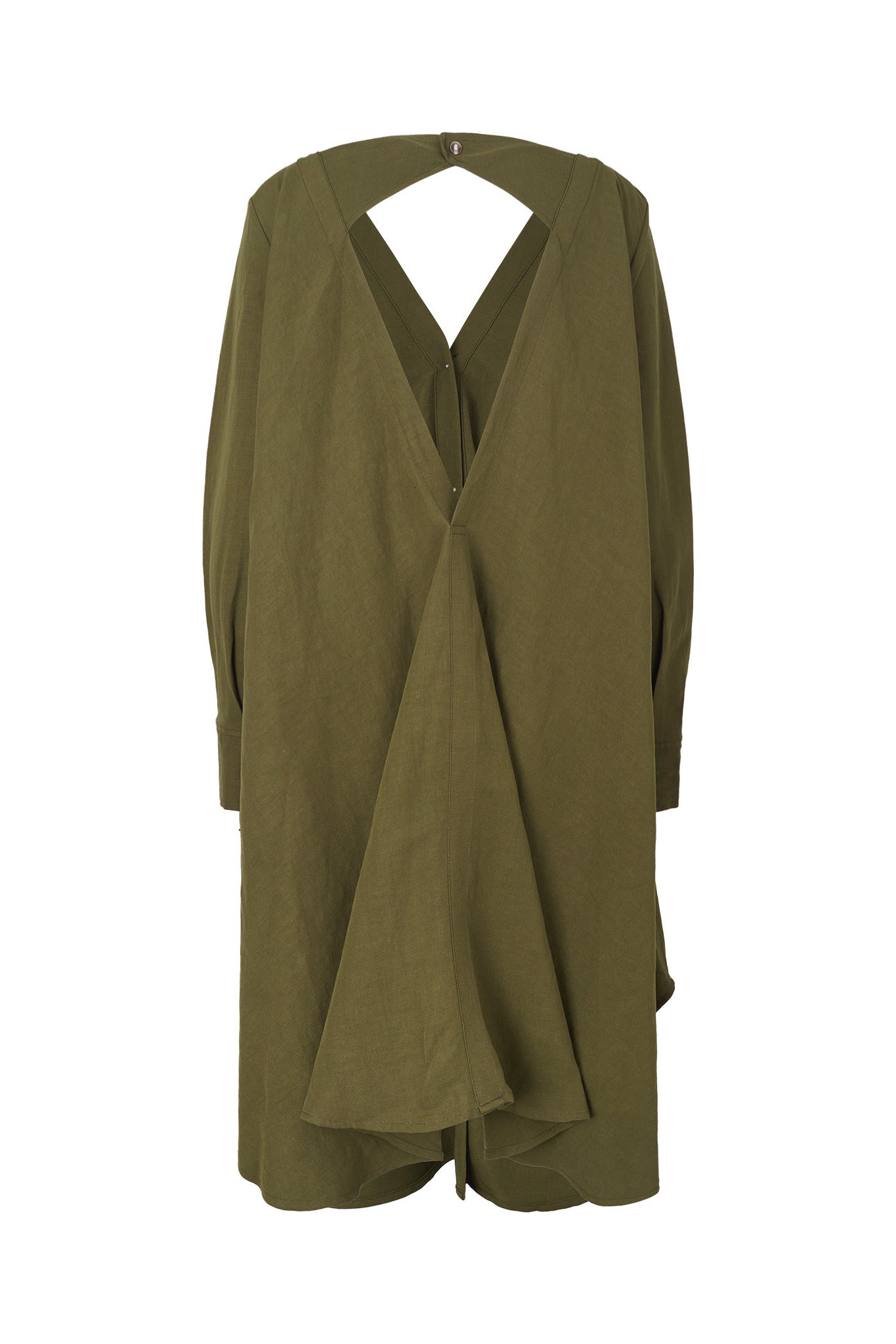 Savannah Linen-Blend Open Back Shirt Dress