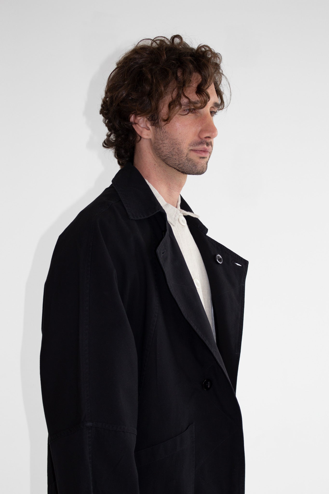 Gabardina de lona lavada con textura Macadamia