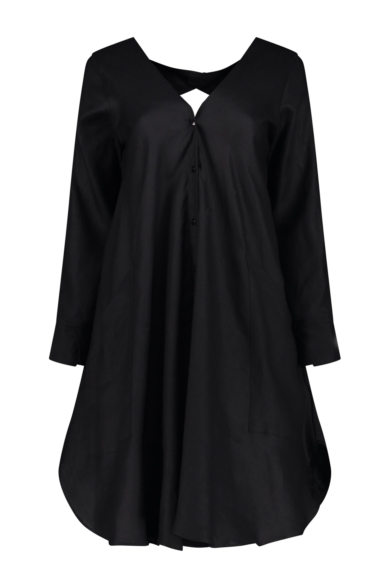 SALE Savannah Linen-Blend Open Back Shirt Dress Mutuo SALE Savannah Linen-Blend Open Back Shirt Dress Mutuo