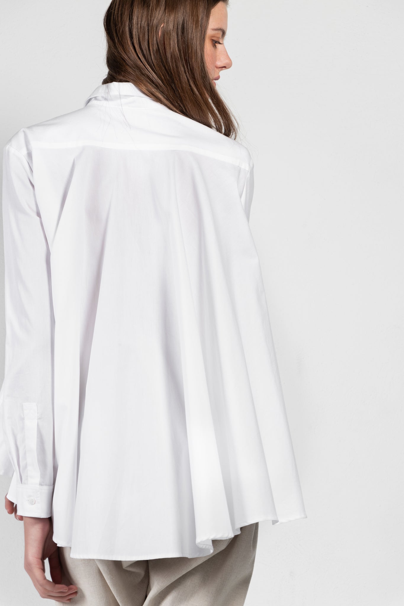 Shimomura Poplin Flare Back Shirt