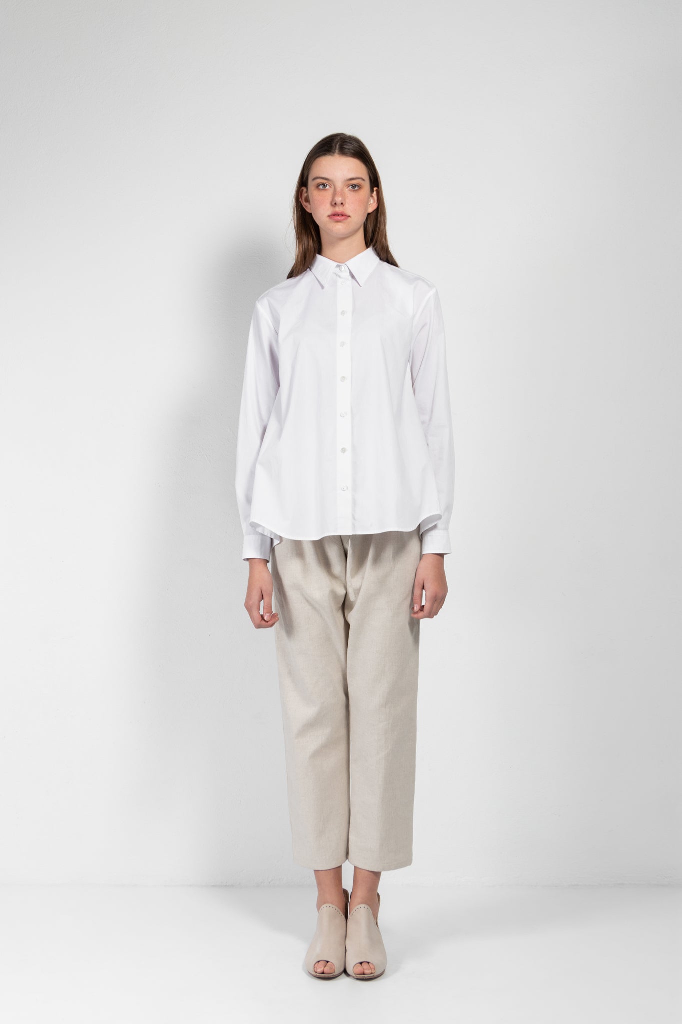 Shimomura Poplin Flare Back Shirt