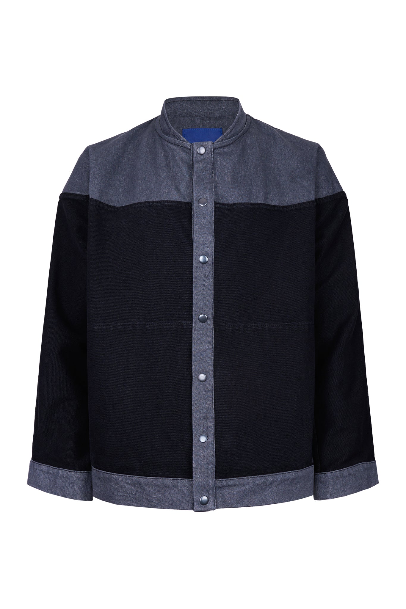 Delphinus Washed Denim Snap-Button Jacket