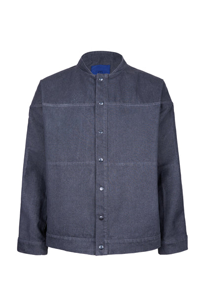 Delphinus Washed Denim Snap-Button Jacket