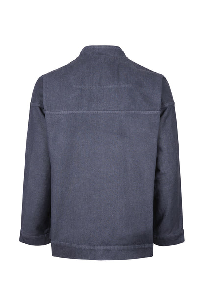Delphinus Washed Denim Snap-Button Jacket