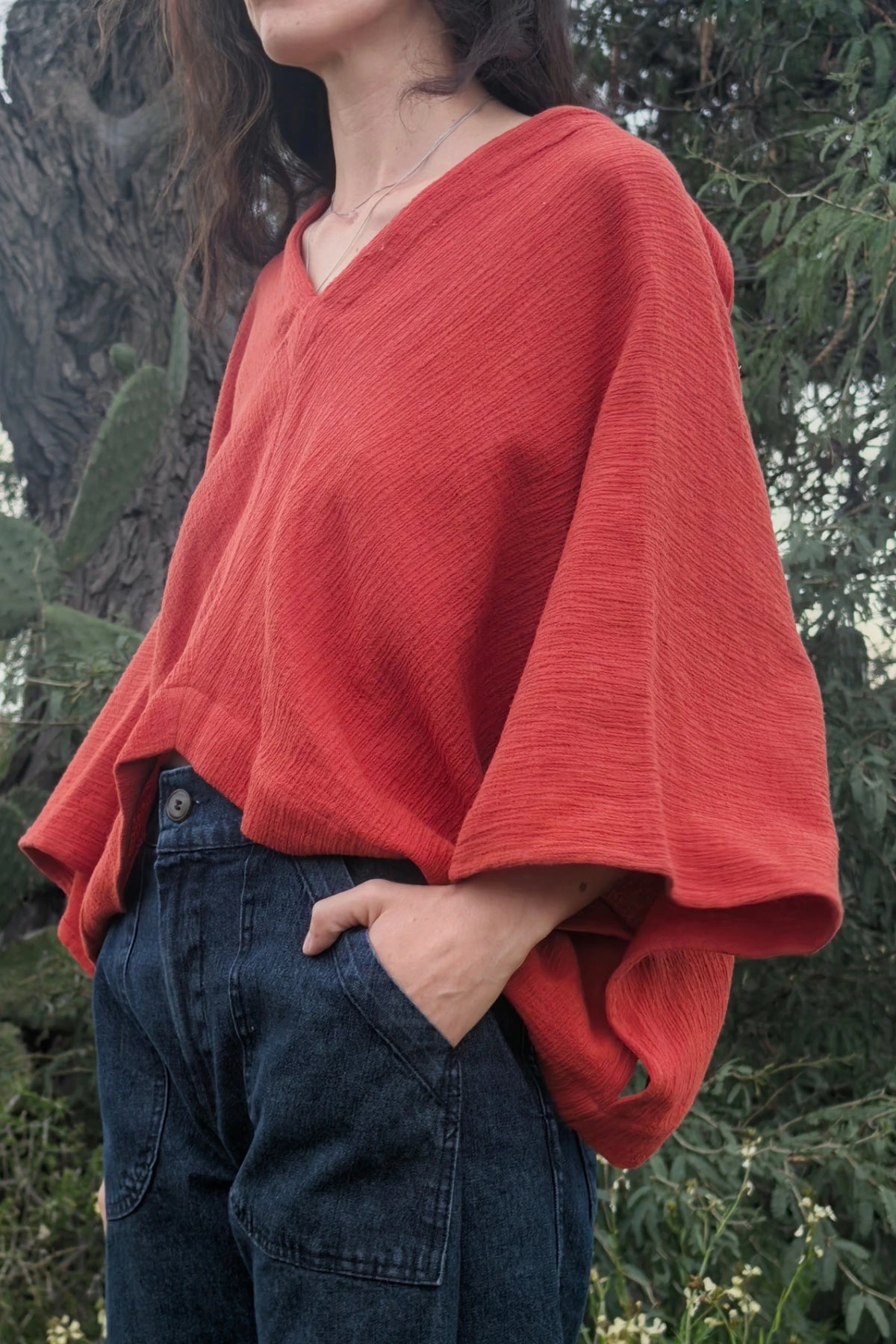 Blusa Nitrogen en Algodón Crepé