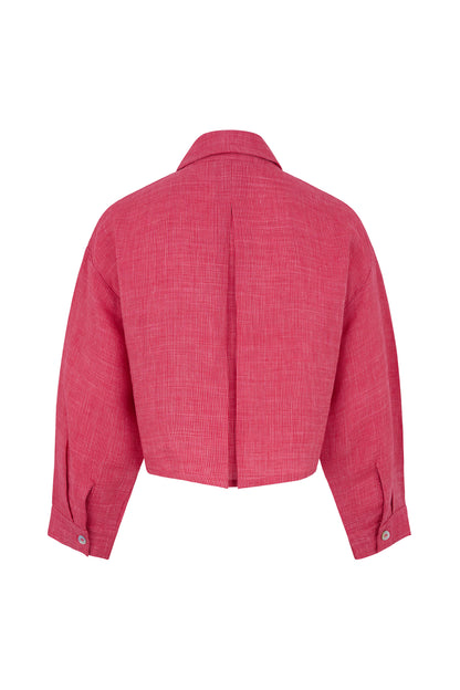 Celestine Striped Linen Crop Shirt