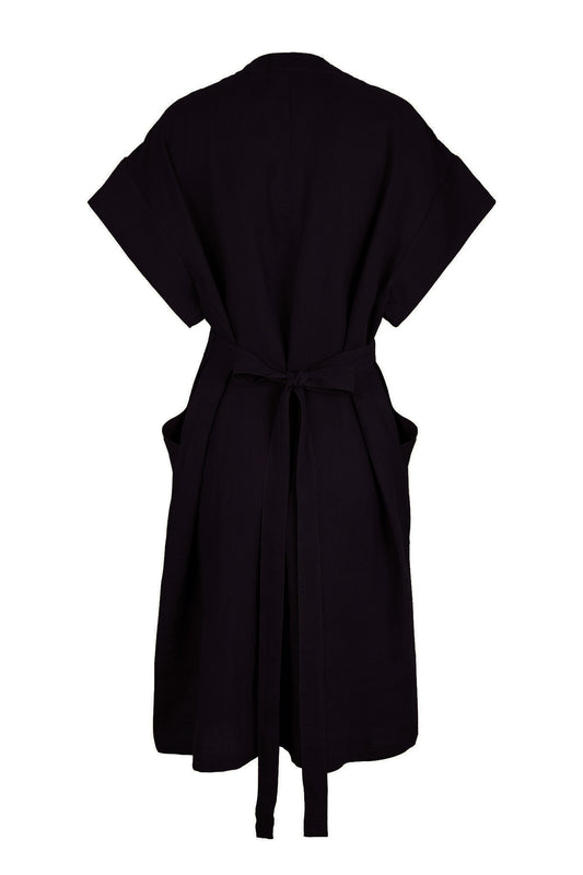 Mundo Linen-Blend V-Neck Wrap Dress
