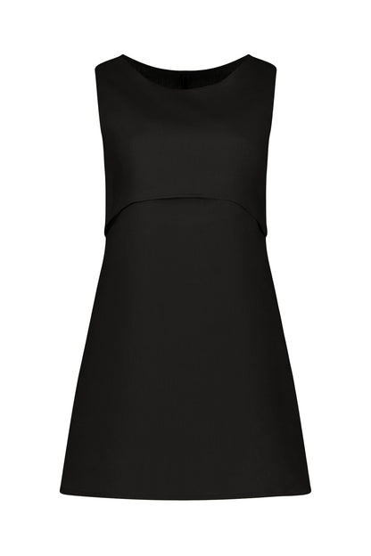 Vestido recto de mezcla de lino con espalda abierta Paul