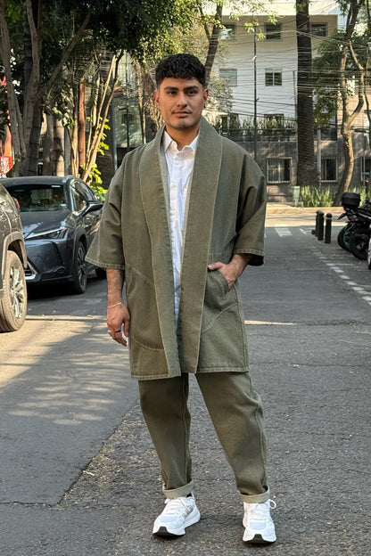 Kimono Pollux en Mezclilla Olivo