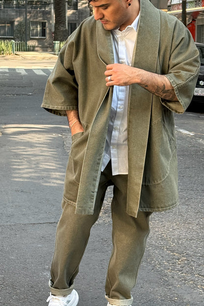 Kimono Pollux en Mezclilla Olivo