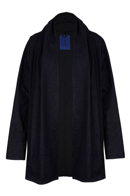 Versus Washed Denim Open Coat