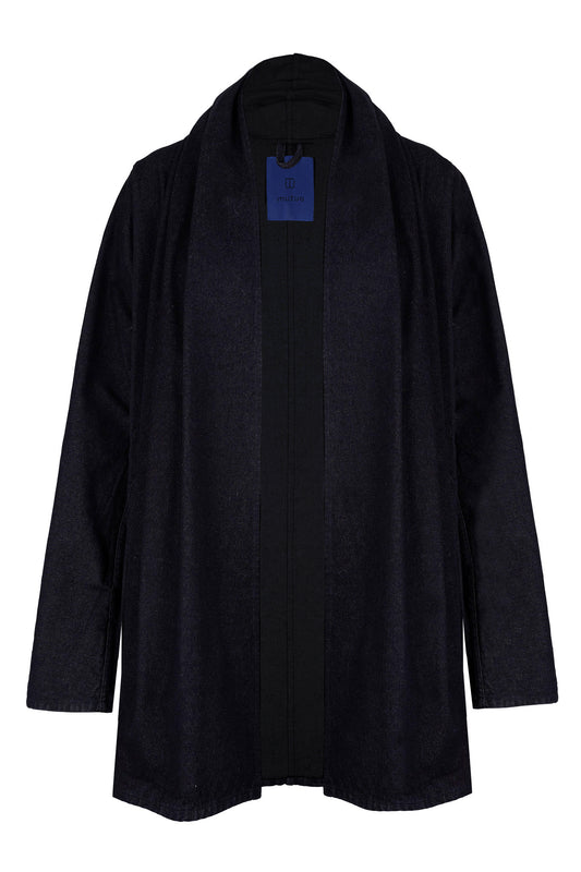 Versus Washed Denim Open Coat