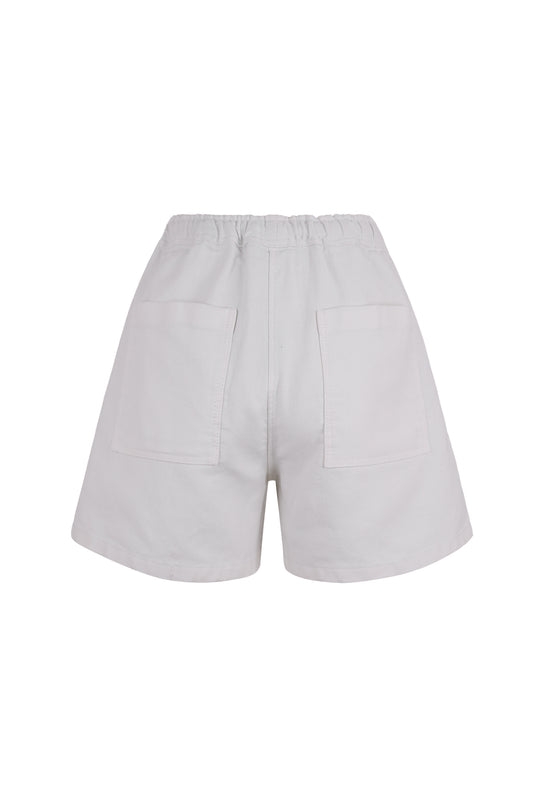 Rayenne Drawstring Waist Striped Washed Cotton Short