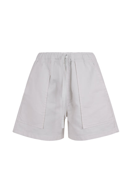 Rayenne Drawstring Waist Striped Washed Cotton Short