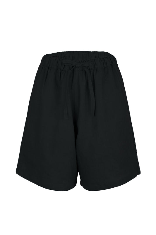 Ander Linen Blend Elastic Waist Shorts
