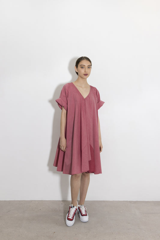 Juno Lightweight Cotton Dress With Contrasting Panel