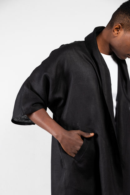 Pollux Linen Open Kimono Coat