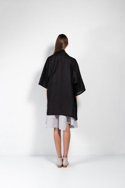 Pollux Linen Open Kimono Coat