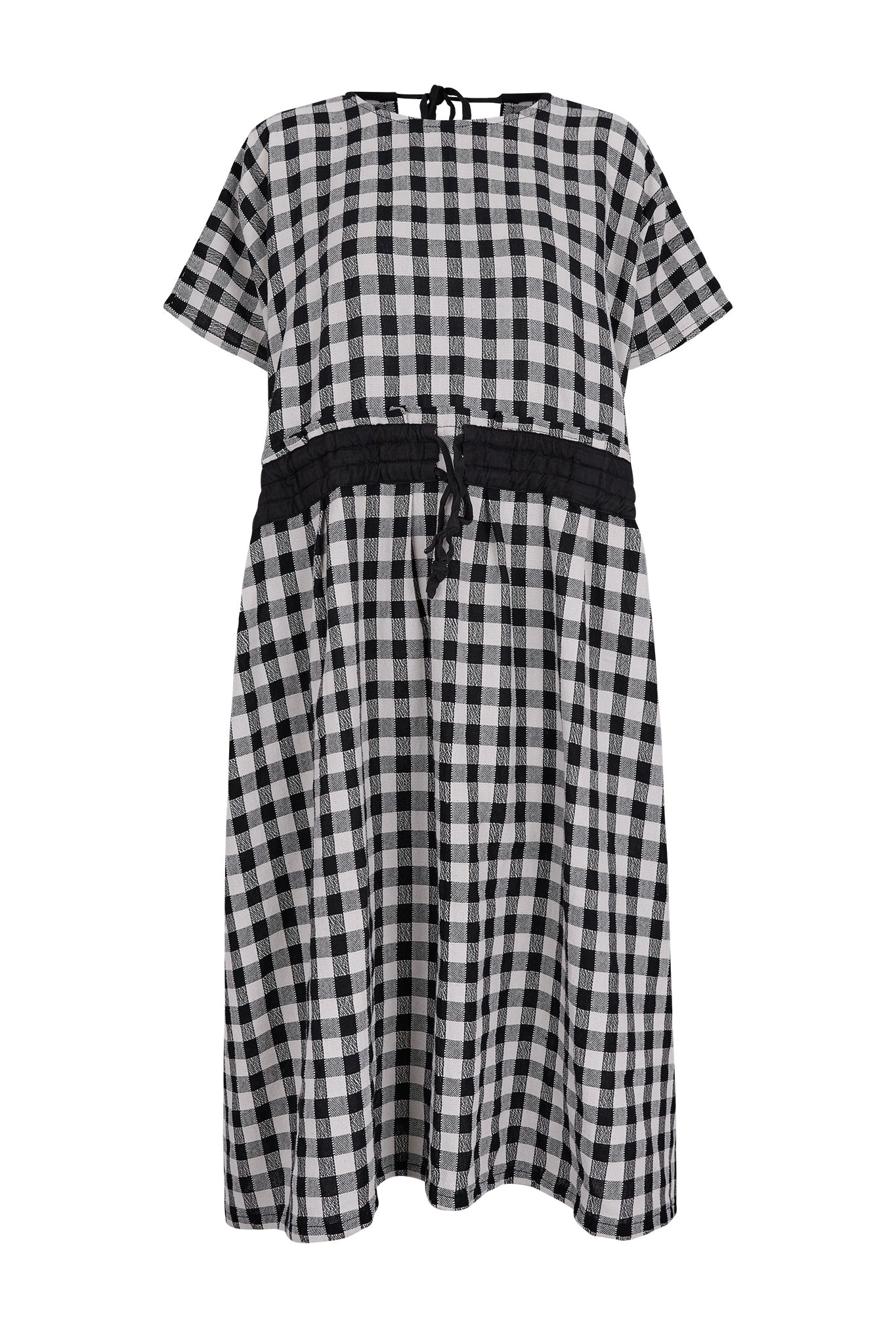 Cobalt Oversized Checked Woven Cotton Dress