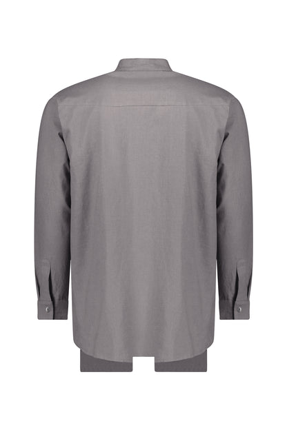 Iodine Front Pocket Washed Linen Shirt