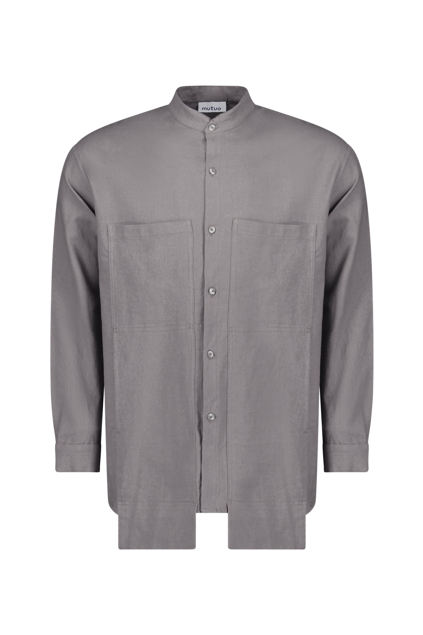 Iodine Front Pocket Washed Linen Shirt