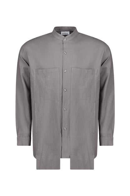 Iodine Front Pocket Washed Linen Shirt