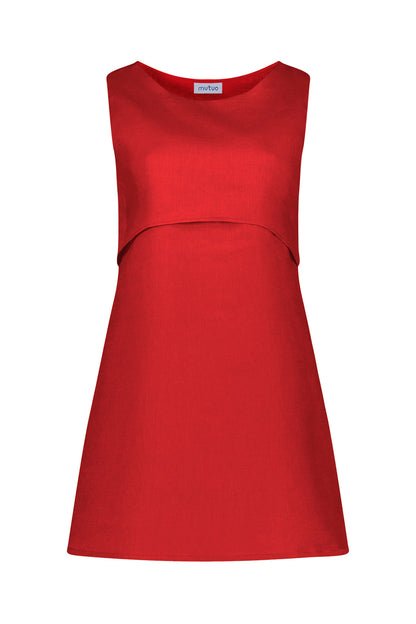 Paul Open Back Linen-Blend Shift Dress