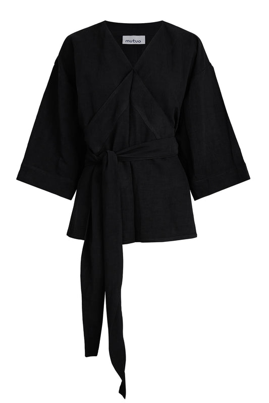 Blusa envolvente de cuello V Atlas