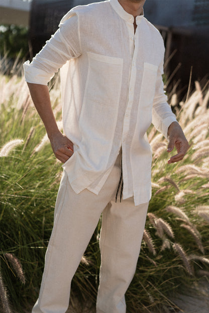 Iodine Front Pocket Linen Shirt