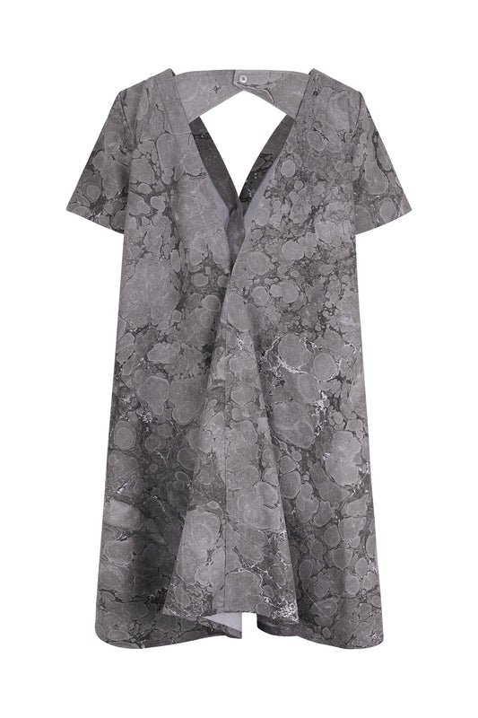 Vestido camisero con espalda abierta en mezcla de lino Savannah