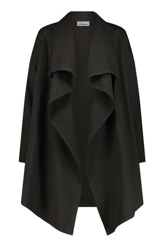 Spike Twill Draped Front Jacket