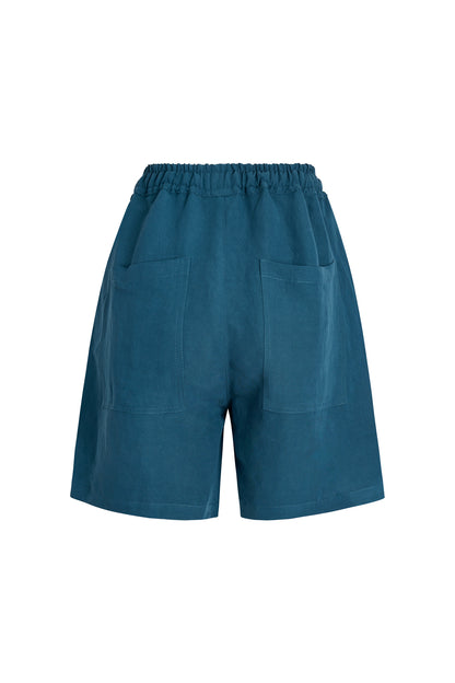 Rayenne Drawstring Waist Linen-Blend Short